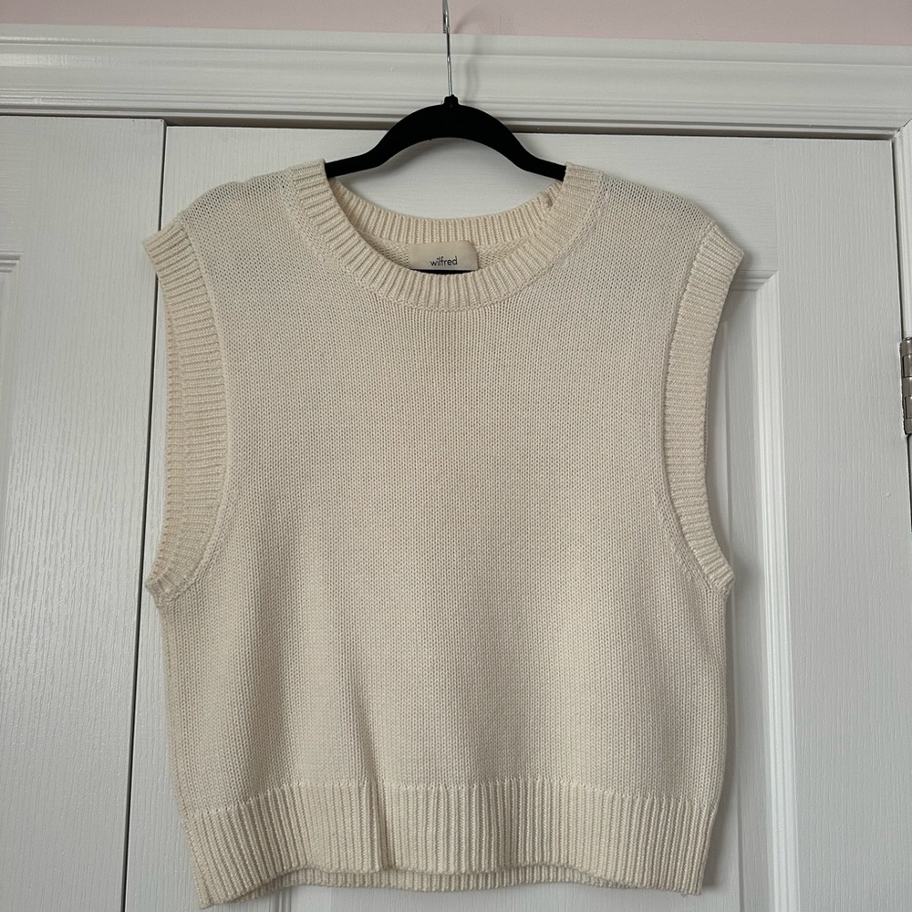 Aritzia Wilfred Cream Knit Sweater